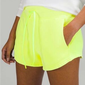 Lululemon Inner Glow High-Rise Short 3" Neon Garment Dye Solid Highlight Yellow